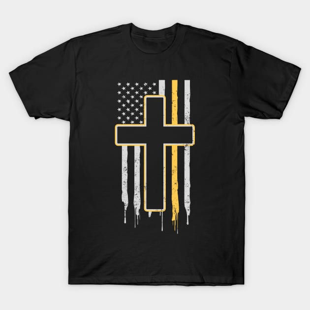 911 Dispatcher Shirt | Patriotic Cross American Flag Gift T-Shirt by Gawkclothing